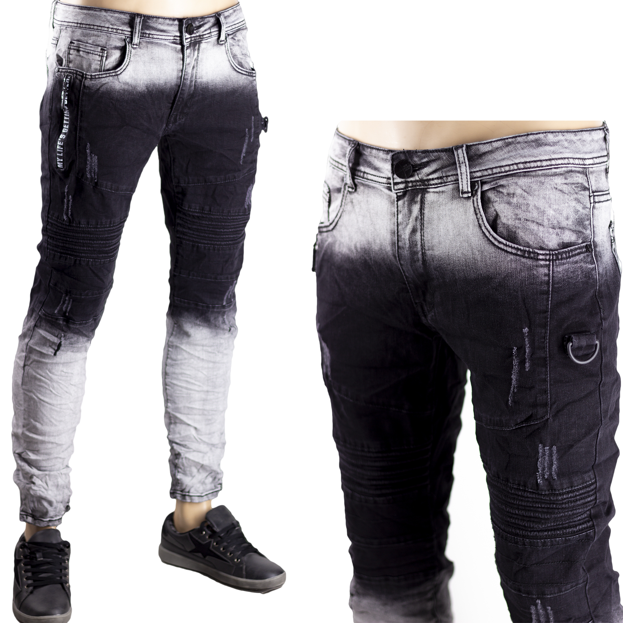 Rcool Jeans Skinny da Uomo Casuale Denim Pantaloni Slim Fit Elasticizzati 4 Colore S-3XL, Jeans Uomo Strappato